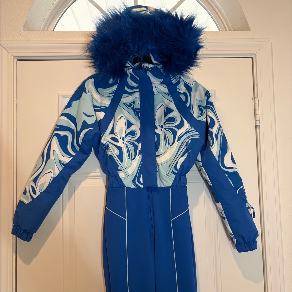 ASOS 4505 ski snow suit with blue swirl print size 0 - Picture 7 of 11